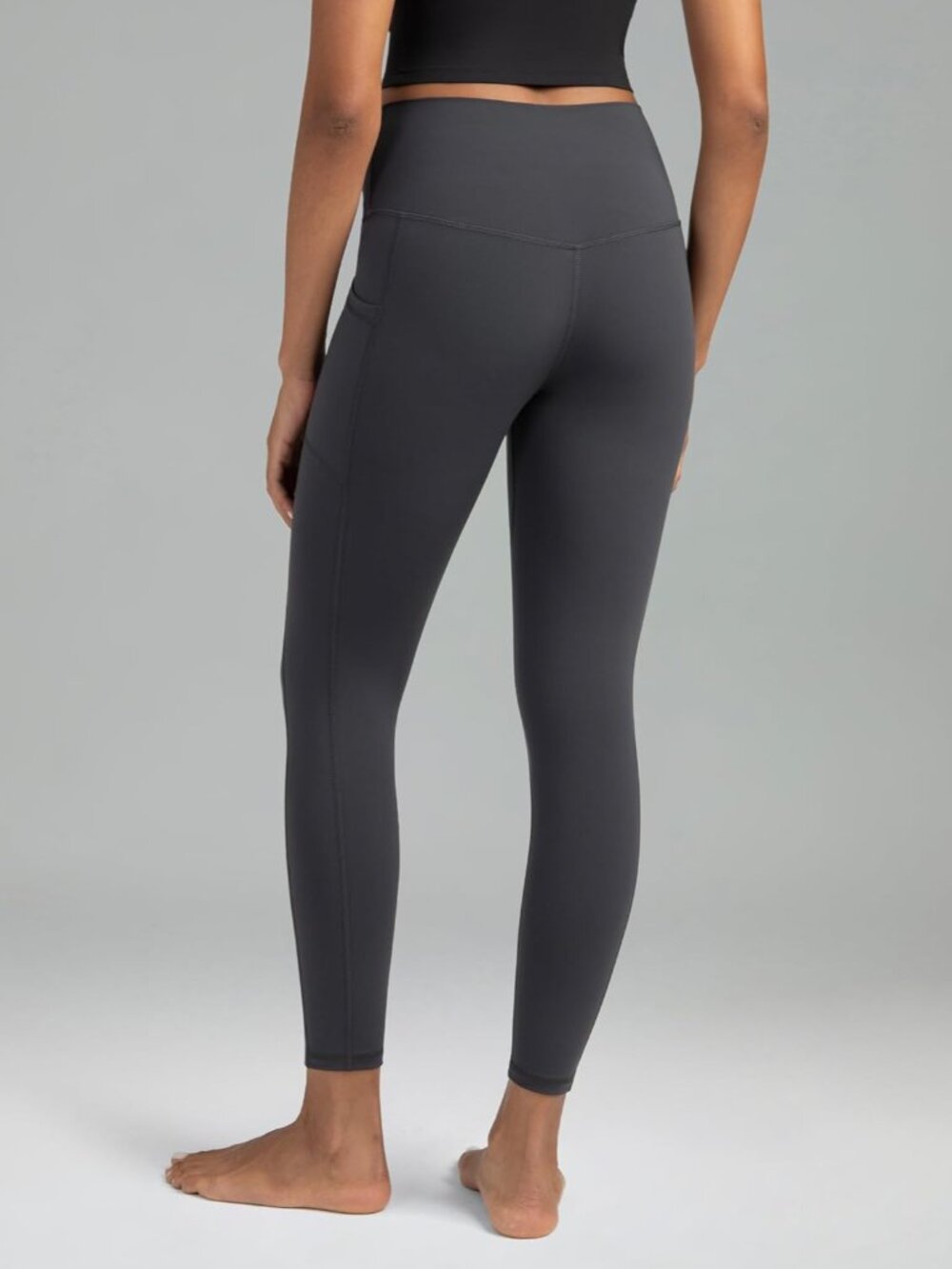 Women's High Waisted Yoga Pants 7/8 Length Leggings with Pockets - Picture 2 of 8